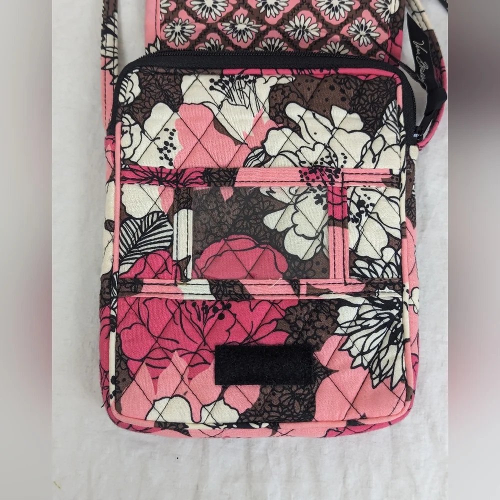 Vera Bradley Pink, Black & White Floral Crossbody Bag - Super Cute!